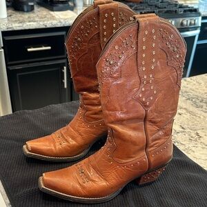 Ariat Tan Leather Cowboy Boots